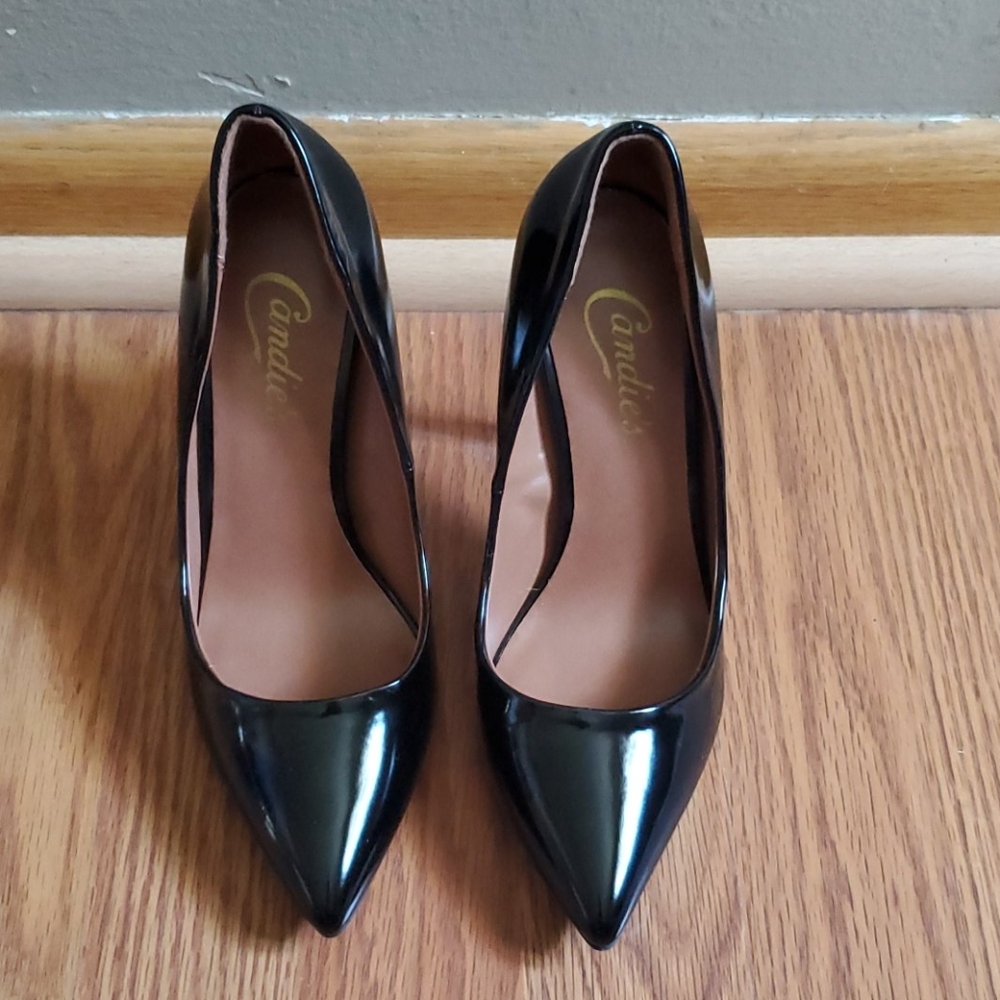 Candie black pumps only worn in the house